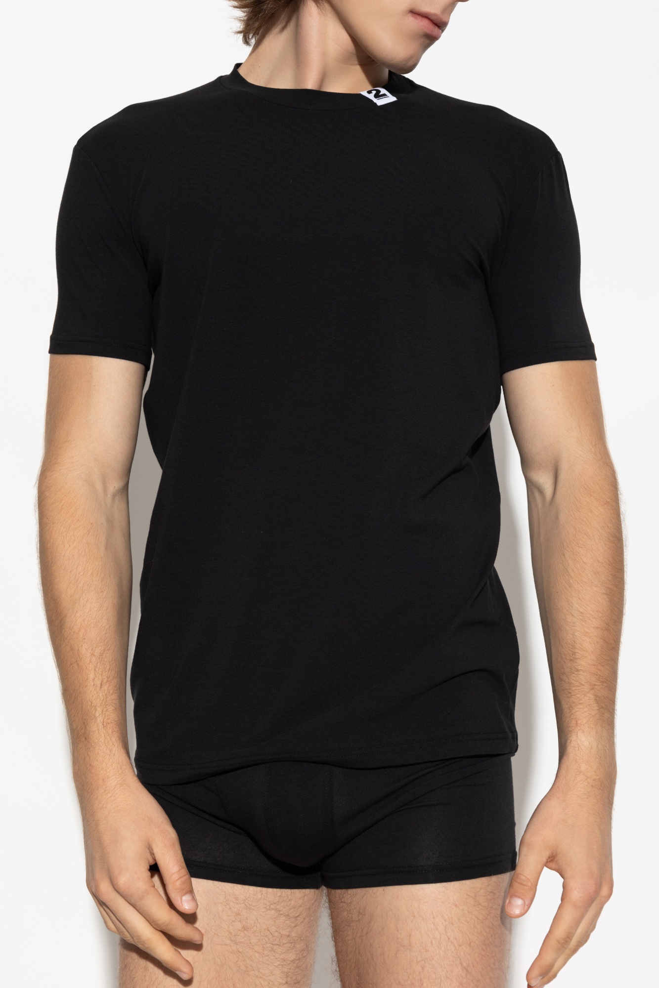 DSQUARED2 Underwear Basic ラウンドネックTシャツ 半袖 Black T-shirt from the 'Underwear' collection Dsquared2